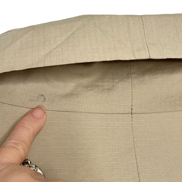 DKNY NWT Tan/Chino Moto style Cotton Blend Fall/Spring Jacket W/Lacing Details 8 - Picture 10 of 14